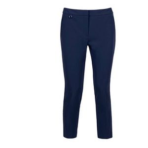 Adrianna Papell Mid Waist Solid Stretch Crepe Pants with Pockets-BLUE MOON
